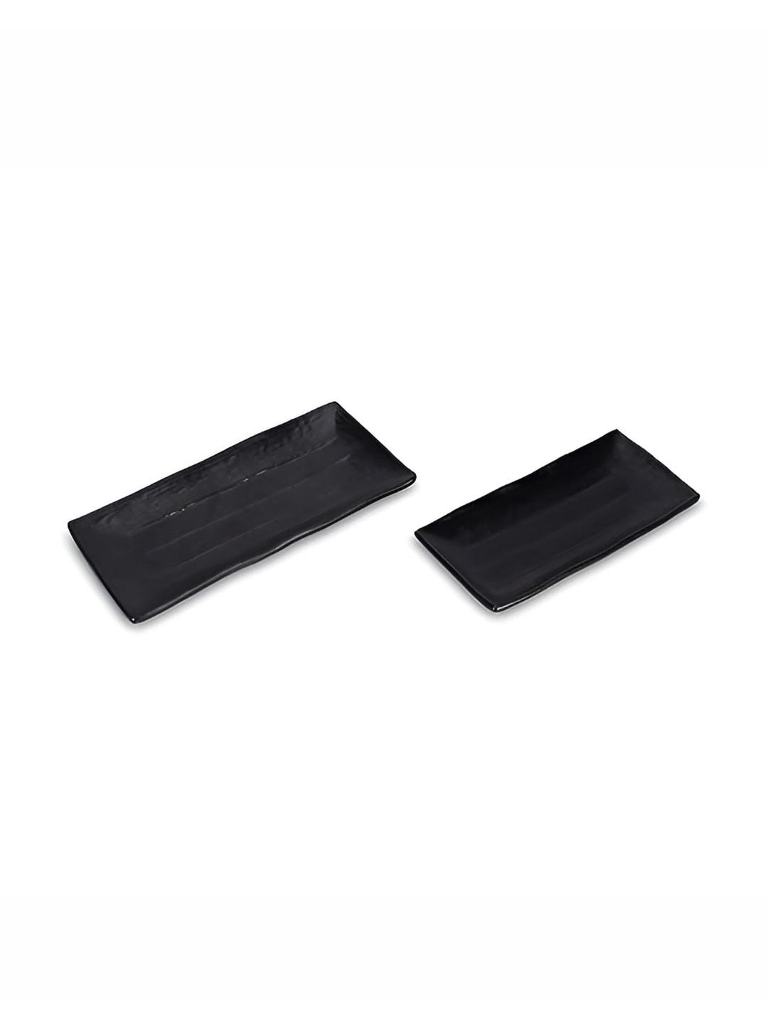 

e kysa Black 2 Pieces Rectangle Glossy Dishwasher Safe Platter