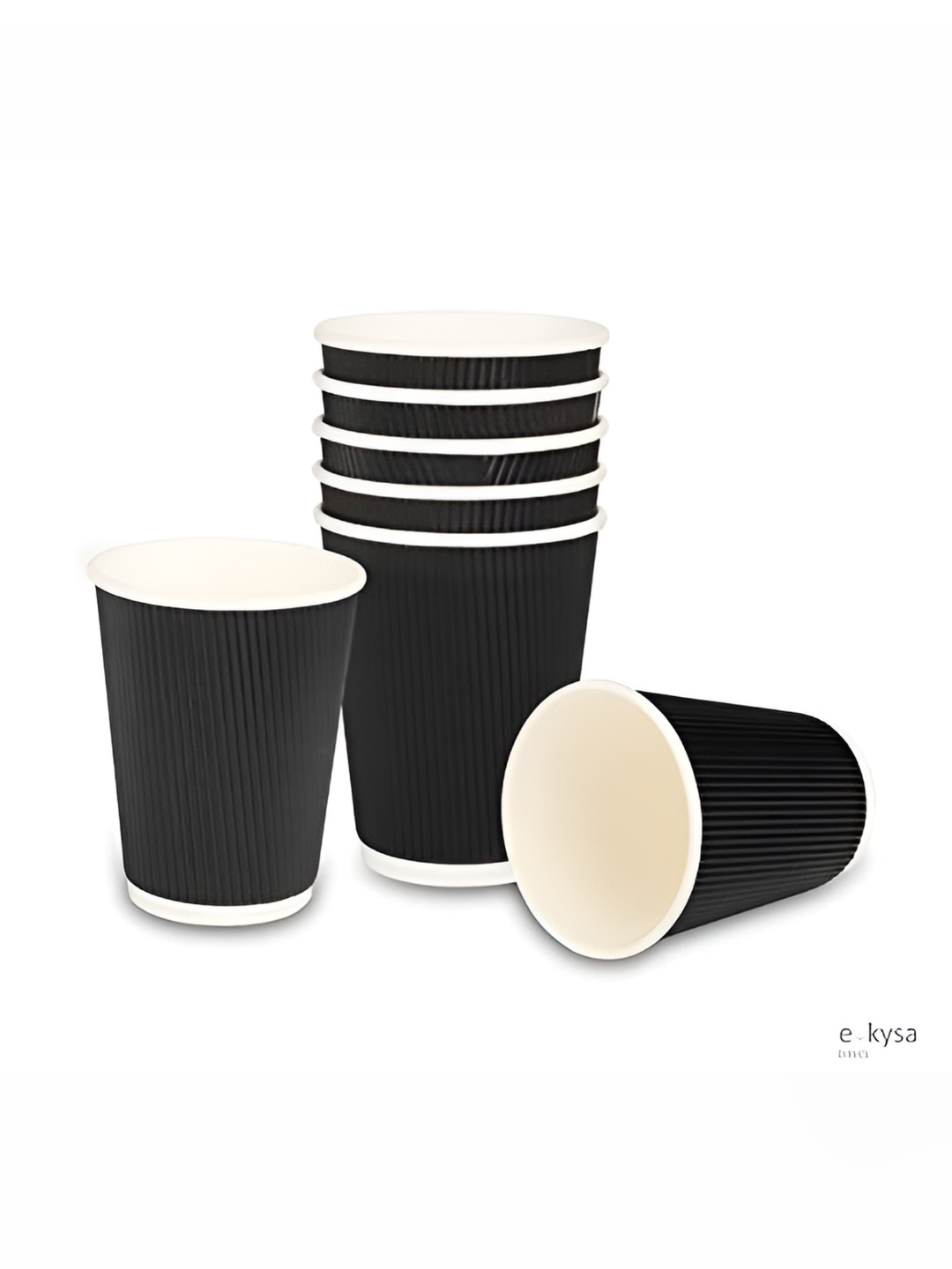 

e kysa Set Of 5 Paper Disposable Tea Cups, Black