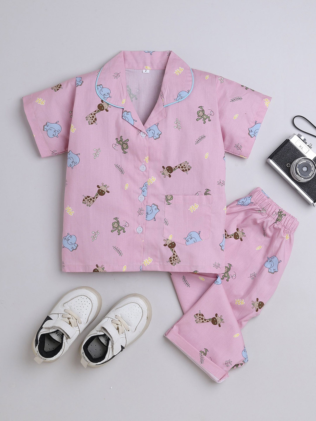 

The Magic Wand Boys Printed Night suit, Pink