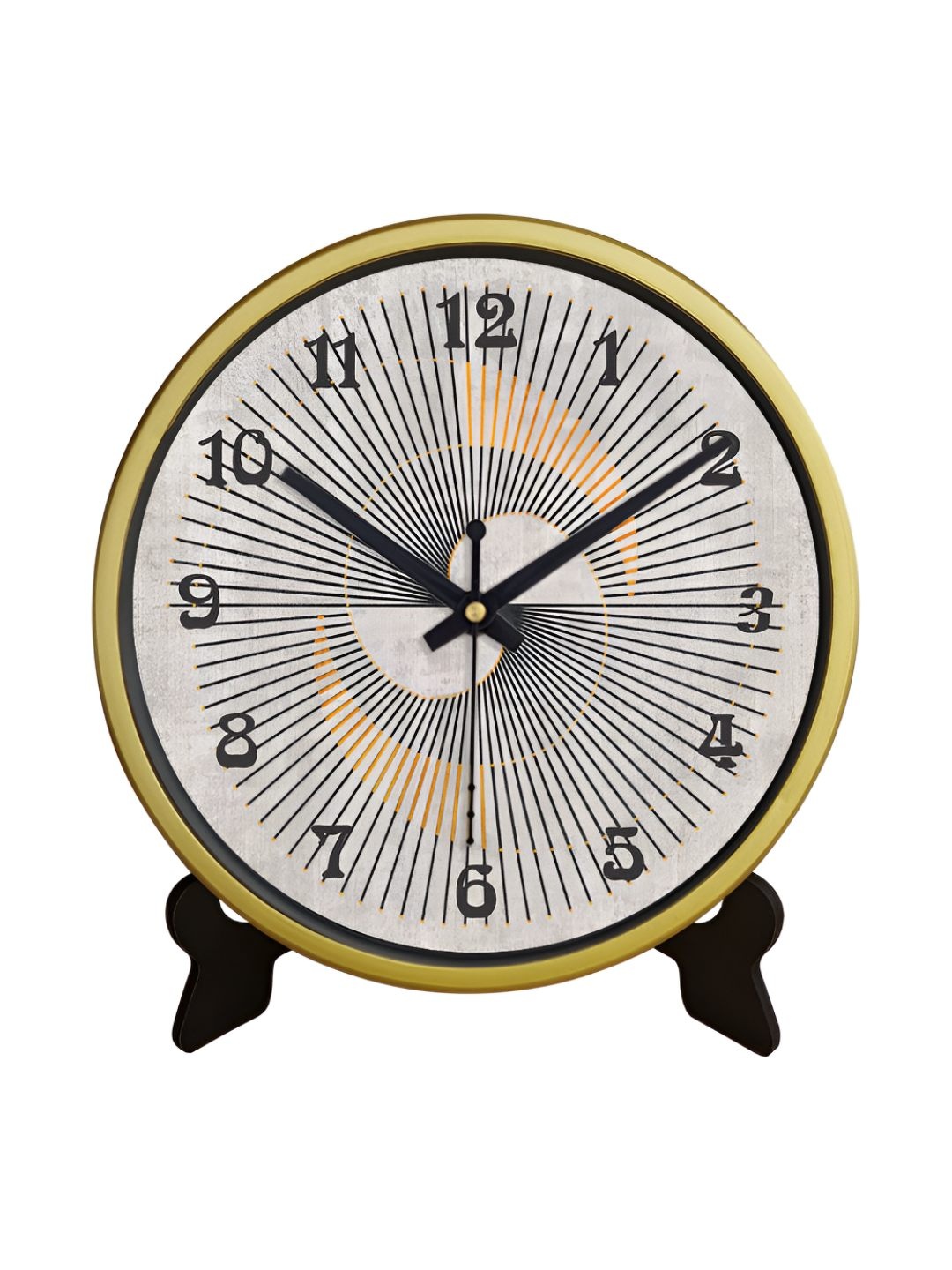 

OLIVE TREE Gold-Toned & Black Printed Contemporary Table Clock