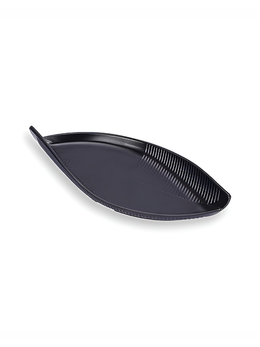 

e kysa Black Textured Ship Shaped Dishwasher Safe Glossy Plates