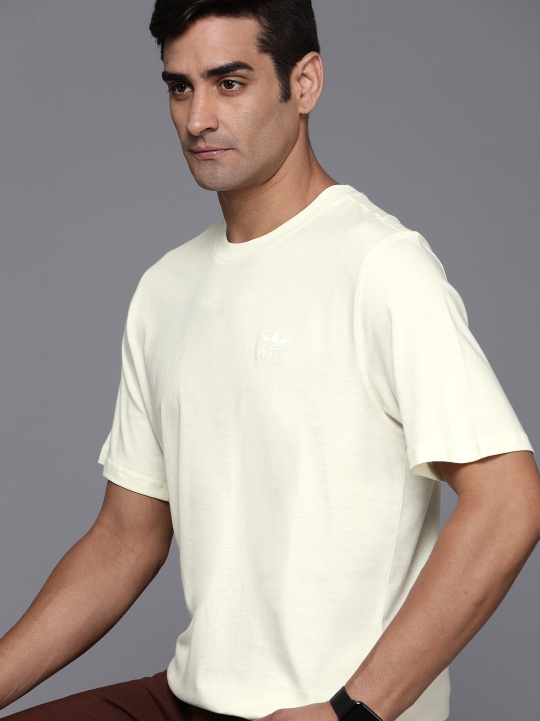 

ADIDAS Originals Trefoil Essentials Pure Cotton T-shirt, Cream