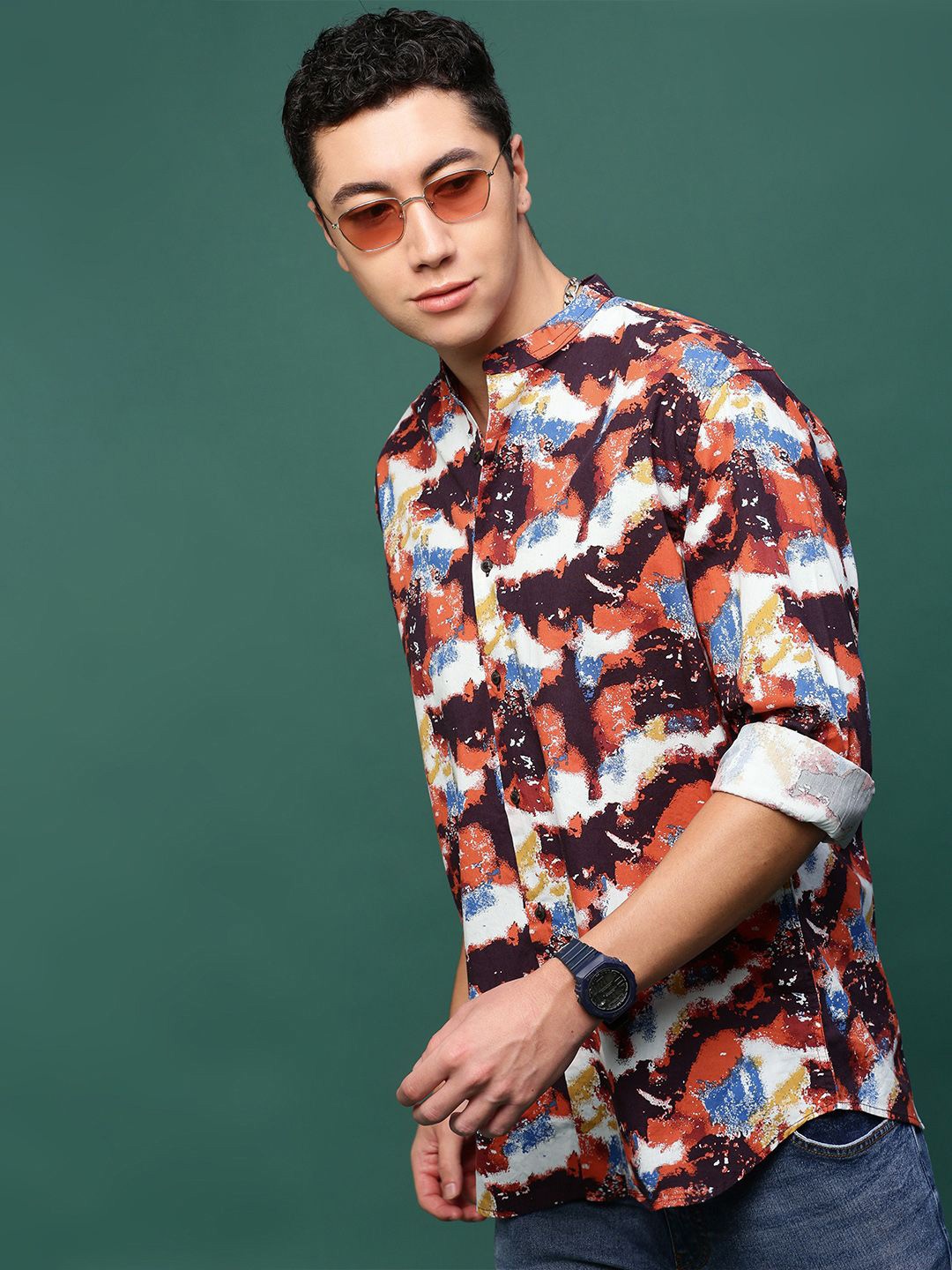 

SHOWOFF Men Standard Slim Fit Opaque Printed Casual Shirt, Multi