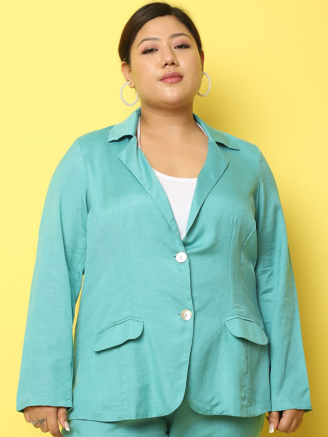 

theRebelinme Women Lightweight Longline Tailored Jacket, Teal