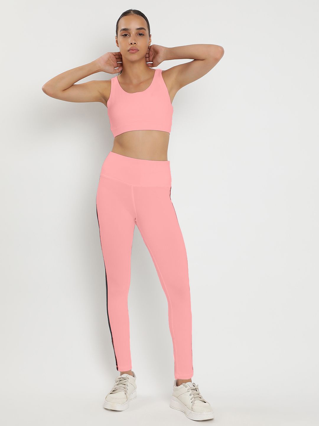 

Wearjukebox Synergy Bra & High-Rise Leggings Co-Ords, Peach