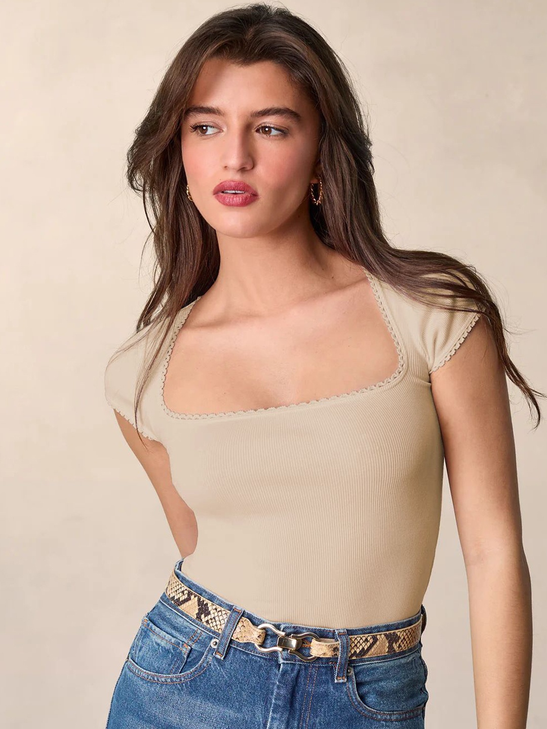 

HERE&NOW Print Tank Top, Beige