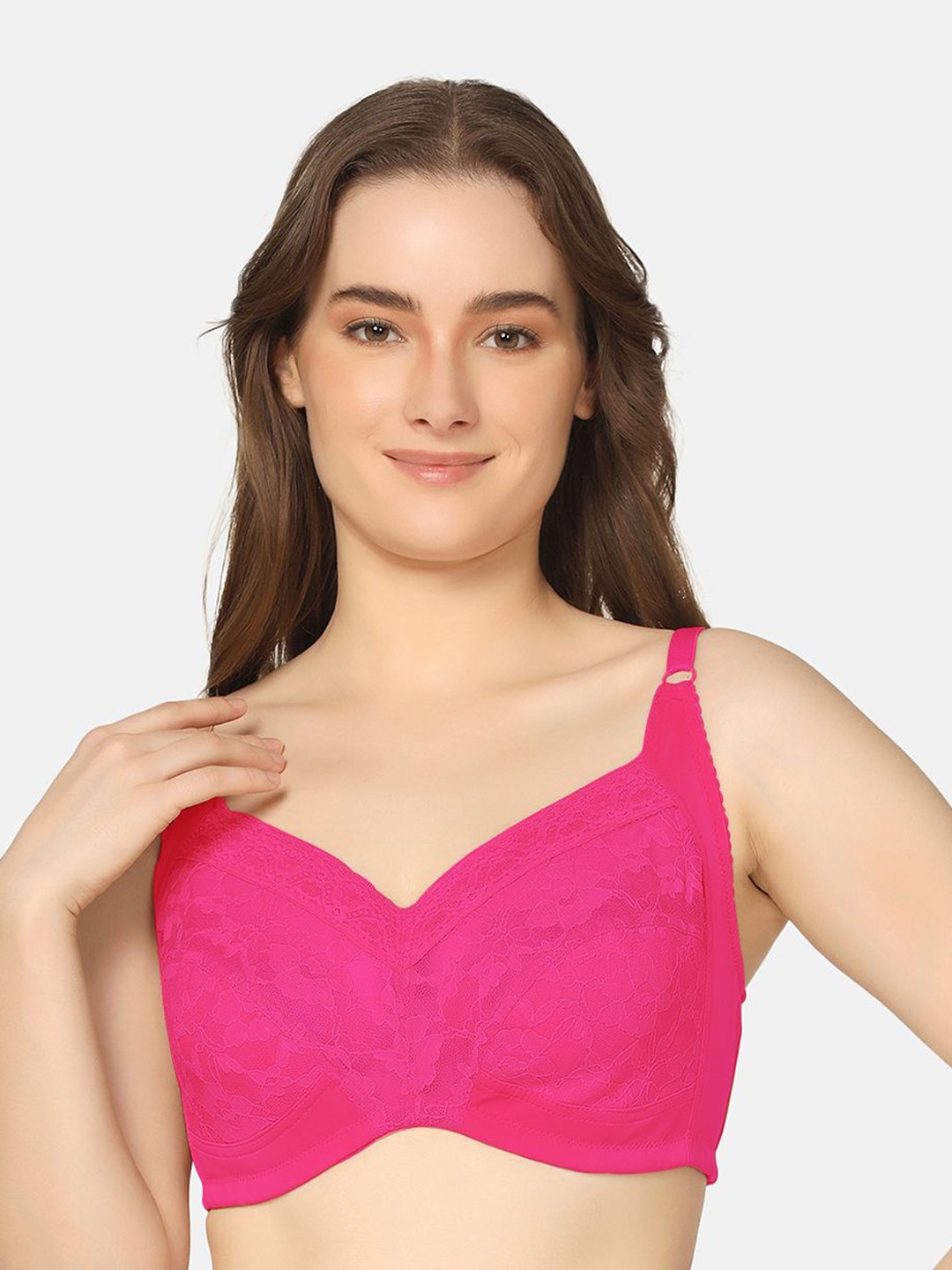 

Da Intimo Women Full Coverage Non Padded Minimizer Bra, Pink