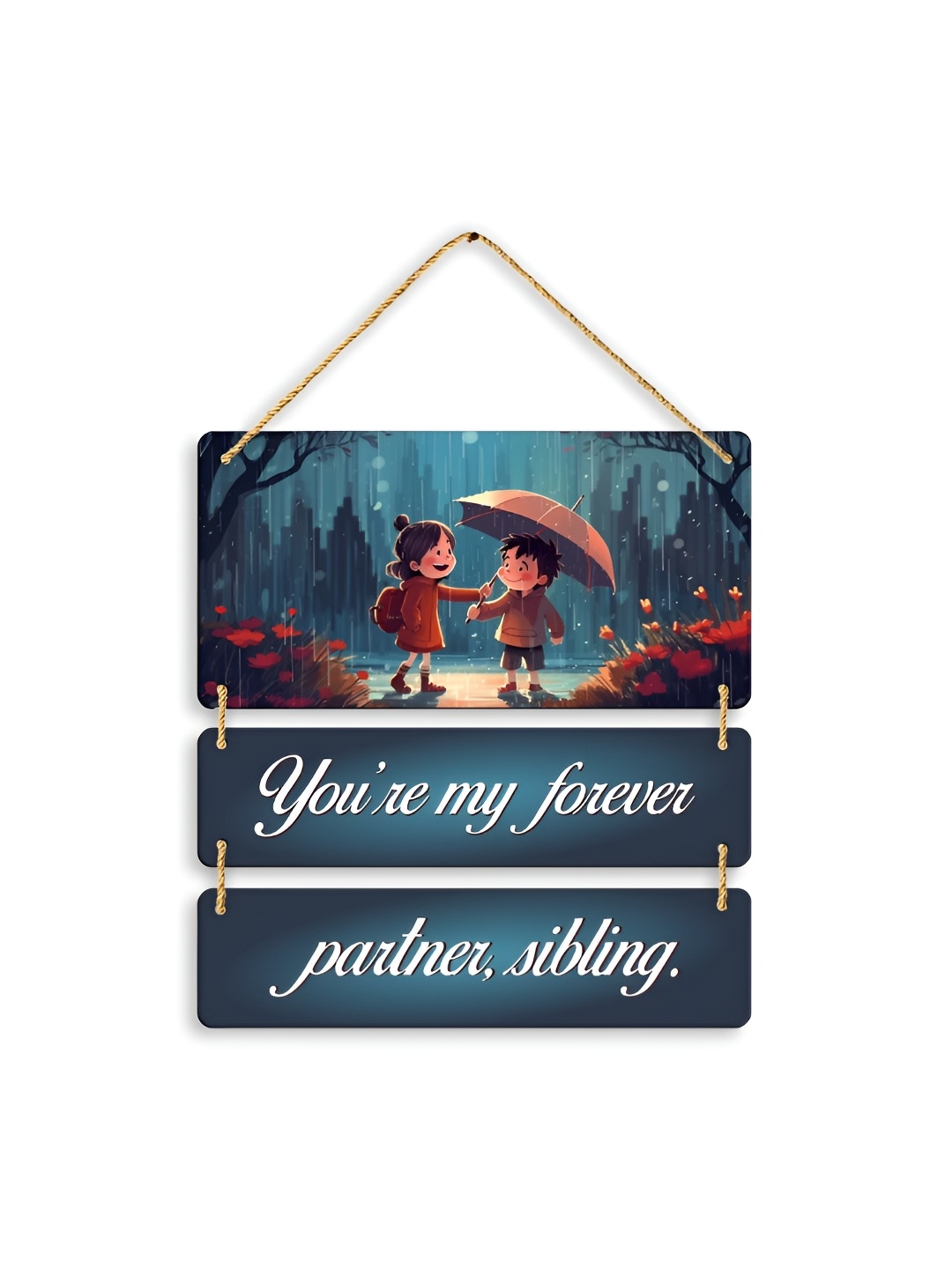 

CLAWCRAFTS Teal Green & White Quotes Modern Printed Wooden Wall Hangings