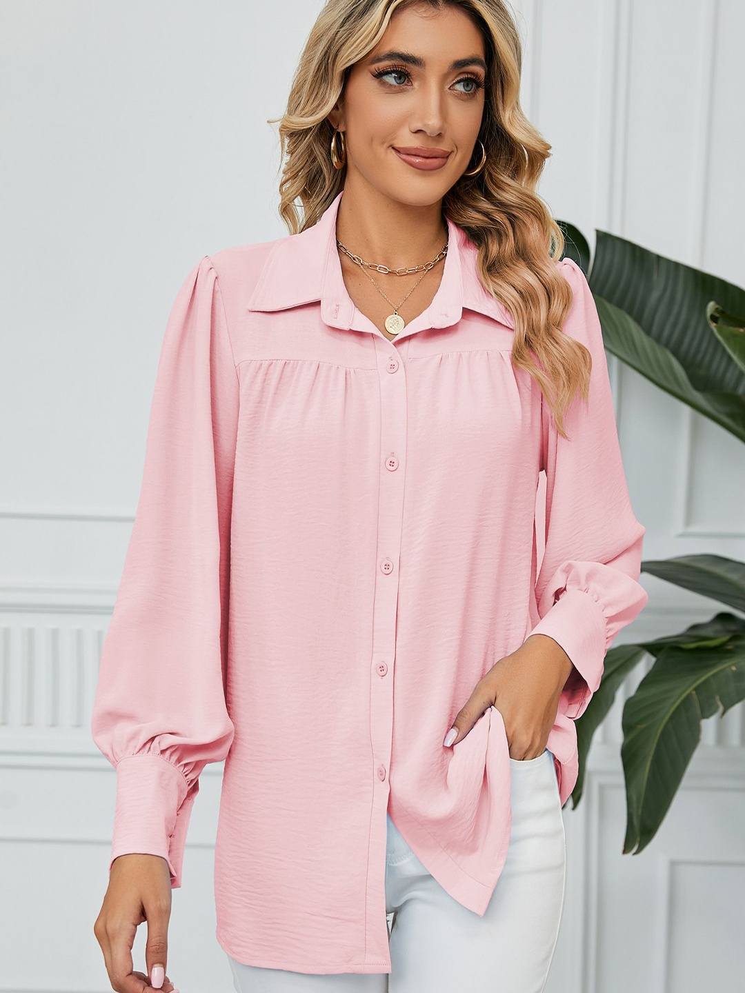 

StyleCast Women Opaque Casual Shirt, Pink