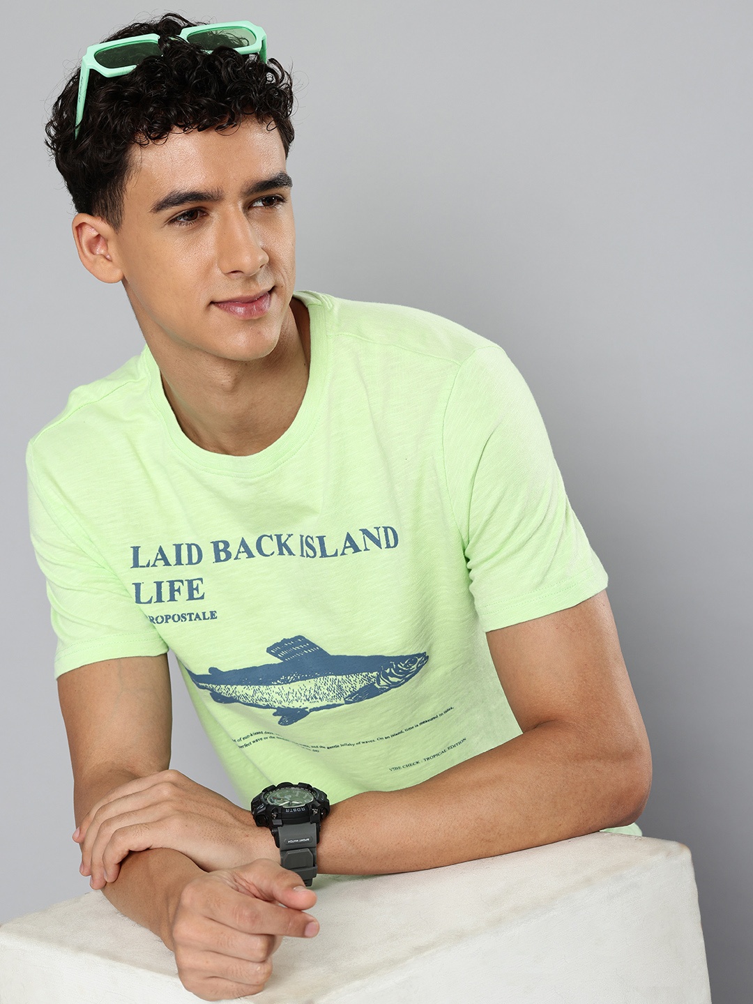 

Aeropostale Pure Cotton Graphic Printed T-shirt, Green
