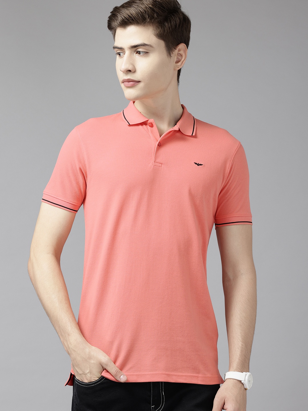 

Park Avenue Polo Collar Slim Fit T-shirt, Peach