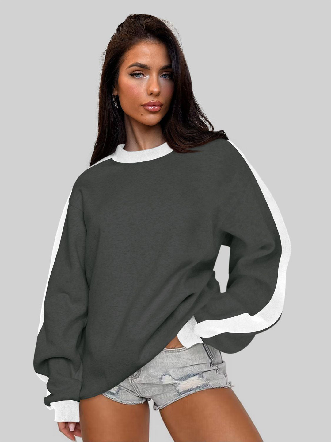 

HERE&NOW Women Sweatshirt, Grey