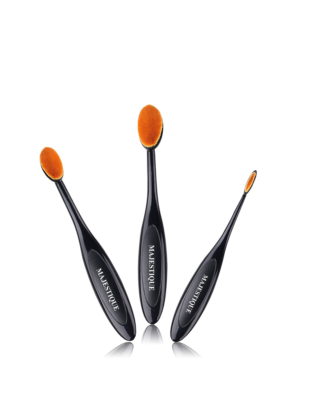 

MAJESTIQUE Set of 3 Oval Face Makeup Brushes, Red