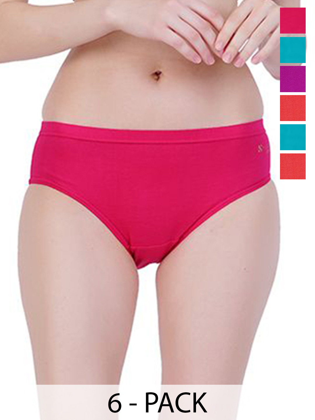 

SLEAZY Pack Of 6 Solid Seamless Basic Briefs, Blue