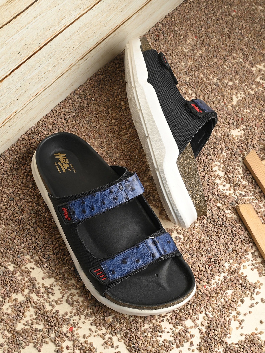 

Hitz Men Leather Comfort Sandals, Blue