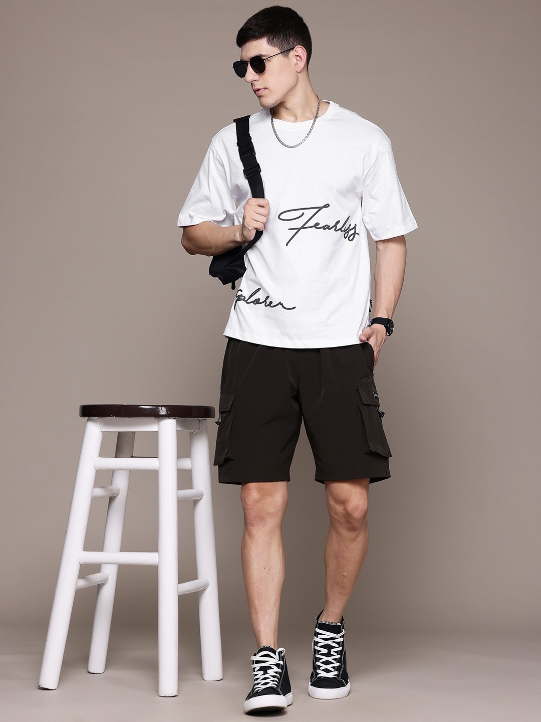 

The Roadster Lifestyle Co. Pure Cotton Typography Printed Relaxed T-shirt, White