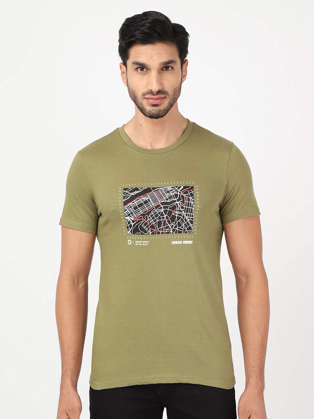 

Lee Men Olive Green Slim Fit T-shirt