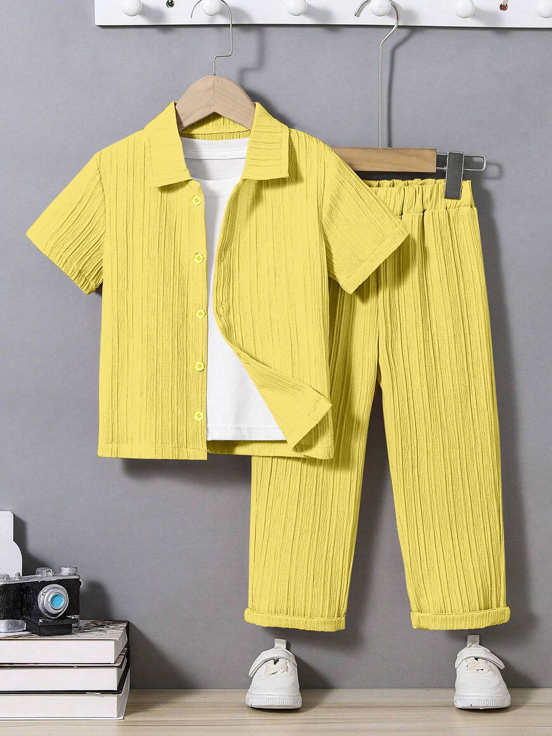 

OMPAX Boys Shirt with Trousers & Inner, Yellow
