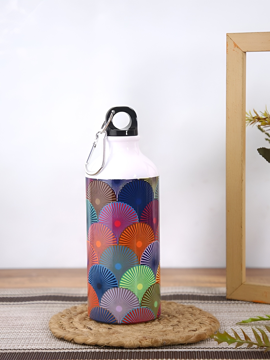 

PENTADECO White & Blue Floral Printed Single Wall Vacuum Water Bottle 600 ml