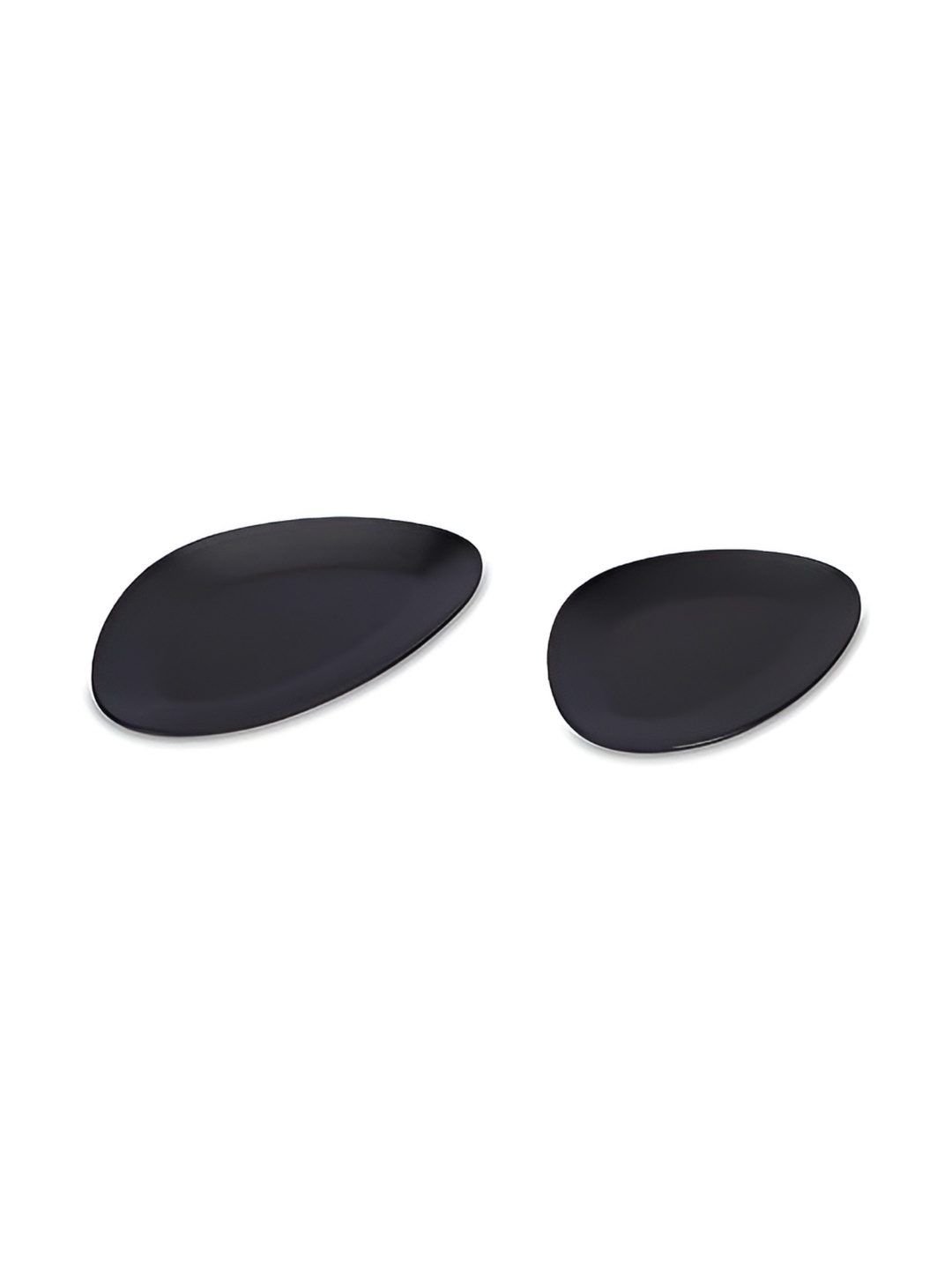 

e kysa Black 2 Pieces Textured Rectangle Glossy Dishwasher Safe Food Platter