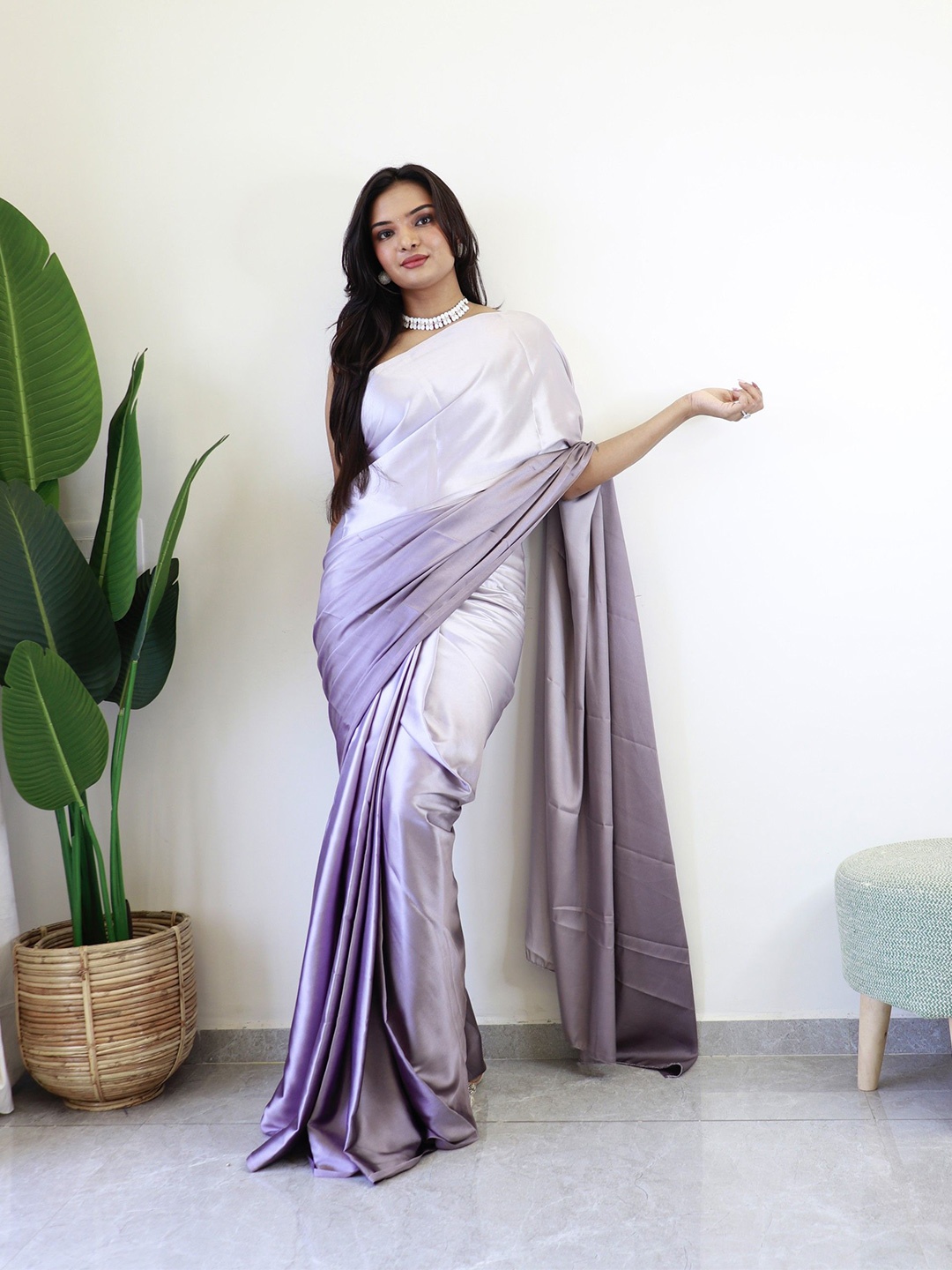 

Panzora Ombre Ready to Wear Saree, Lavender