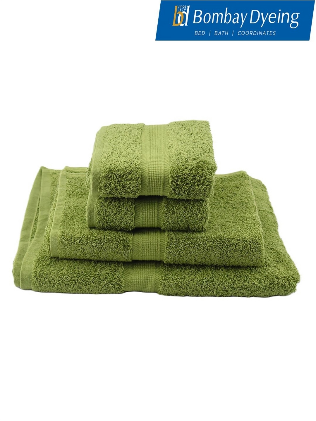

BOMBAY DYEING Green 4 Piece Cotton 550 GSM Towel Set