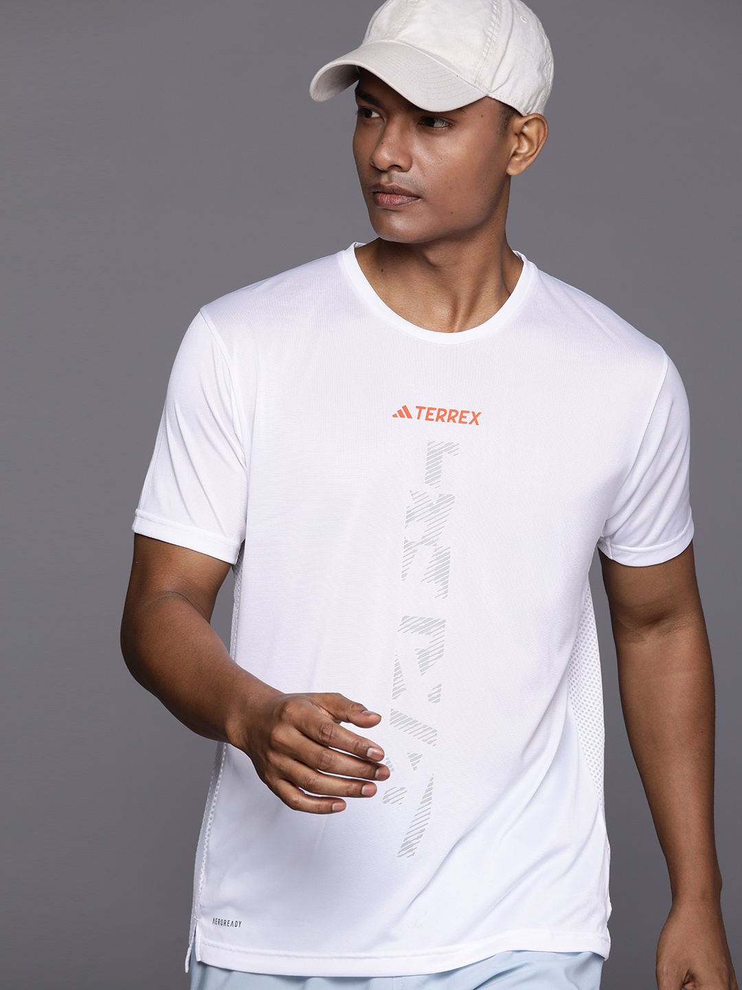 

ADIDAS Men Terrex Agravic Printed Trail Running T-shirt, White