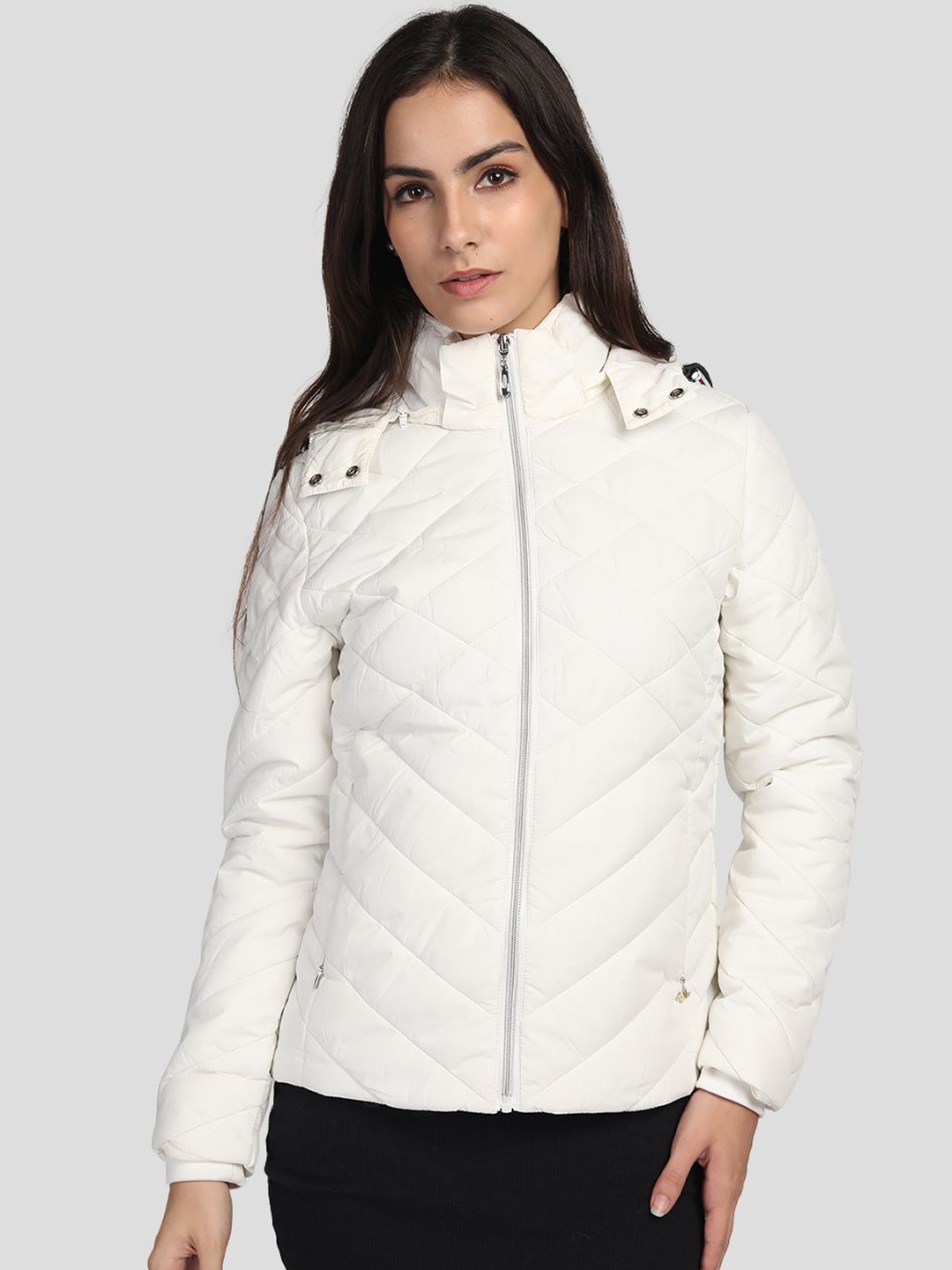 

LURE URBAN Women Outdoor Puffer Jacket, White