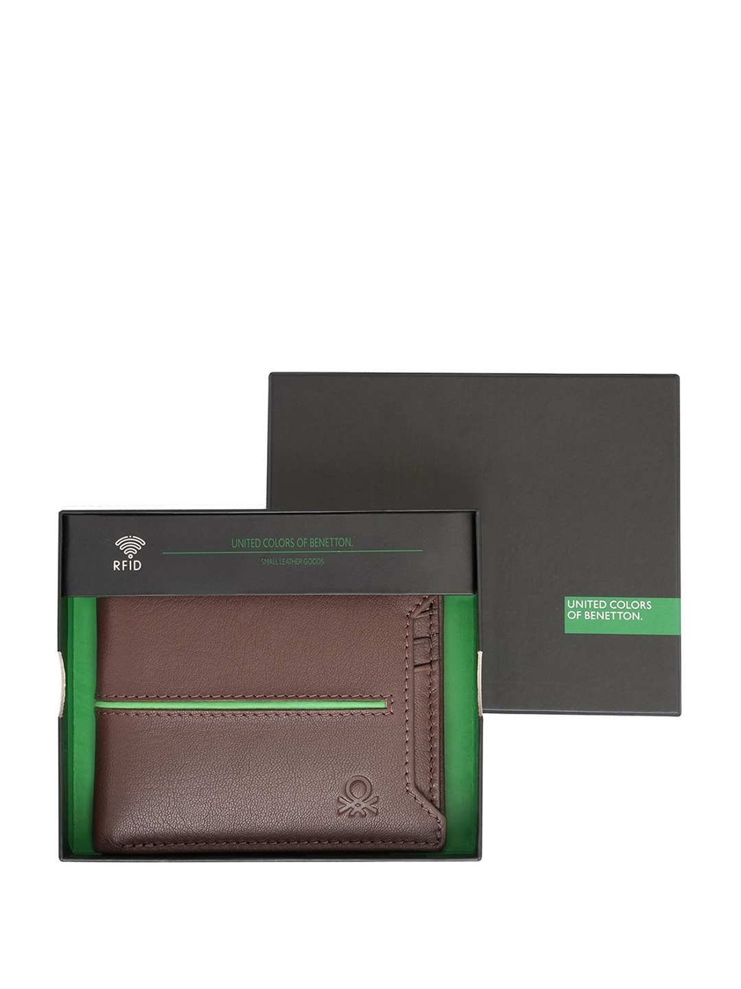 

United Colors of Benetton Men Leather Two Fold Wallet, Brown