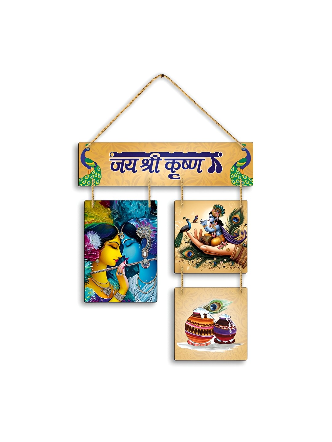 

CLAWCRAFTS Brown & Blue Quotes Modern Printed Wooden Wall Hangings