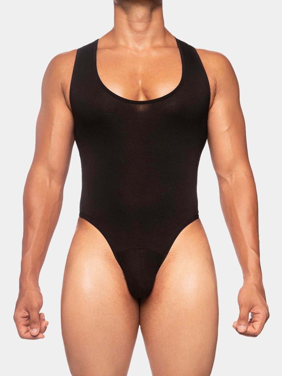 

EROBOLD Round Neck Cotton Slim Fit Bodysuit, Black