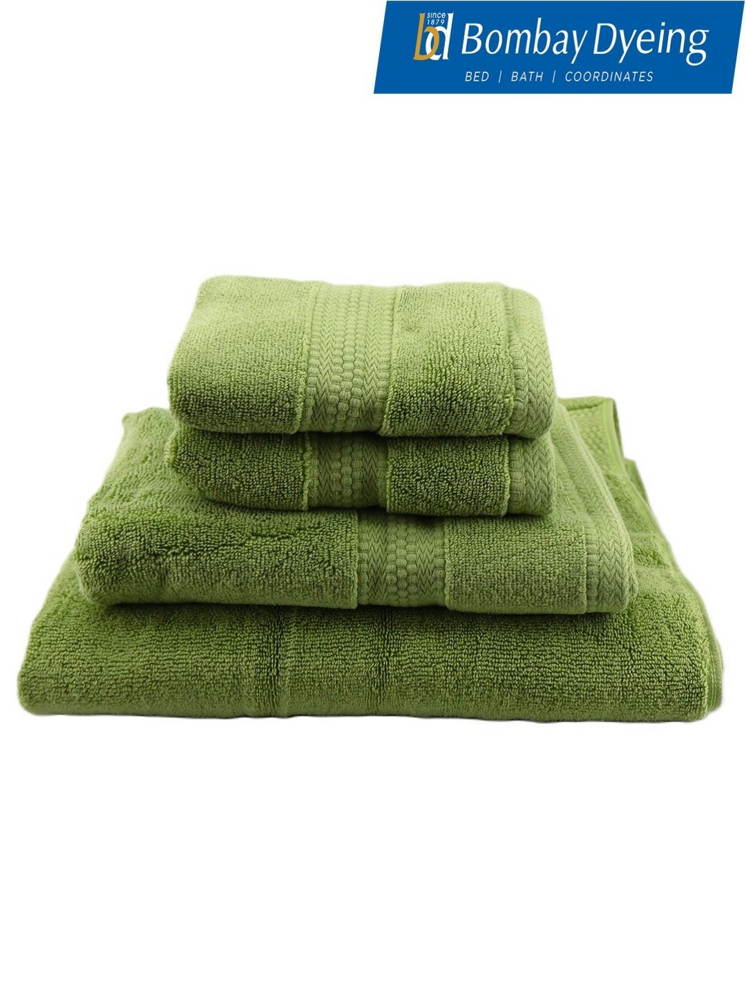 

BOMBAY DYEING Olive Green 4 Piece Cotton 600 GSM Towel Set