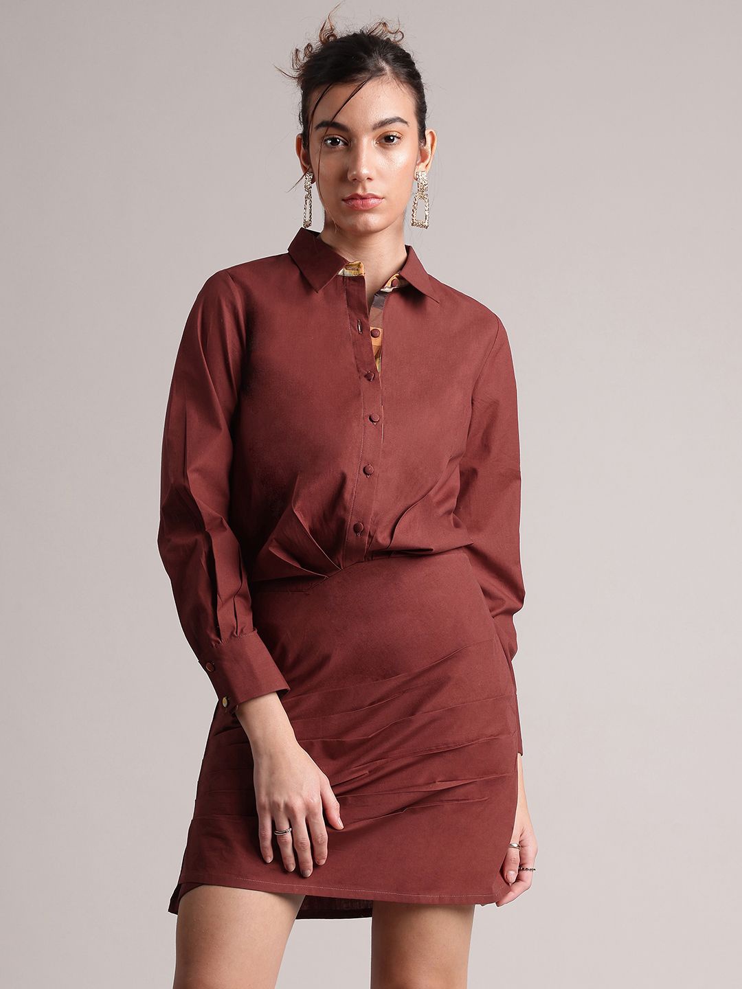 

ZACCAI Fit & Flare Dress, Brown