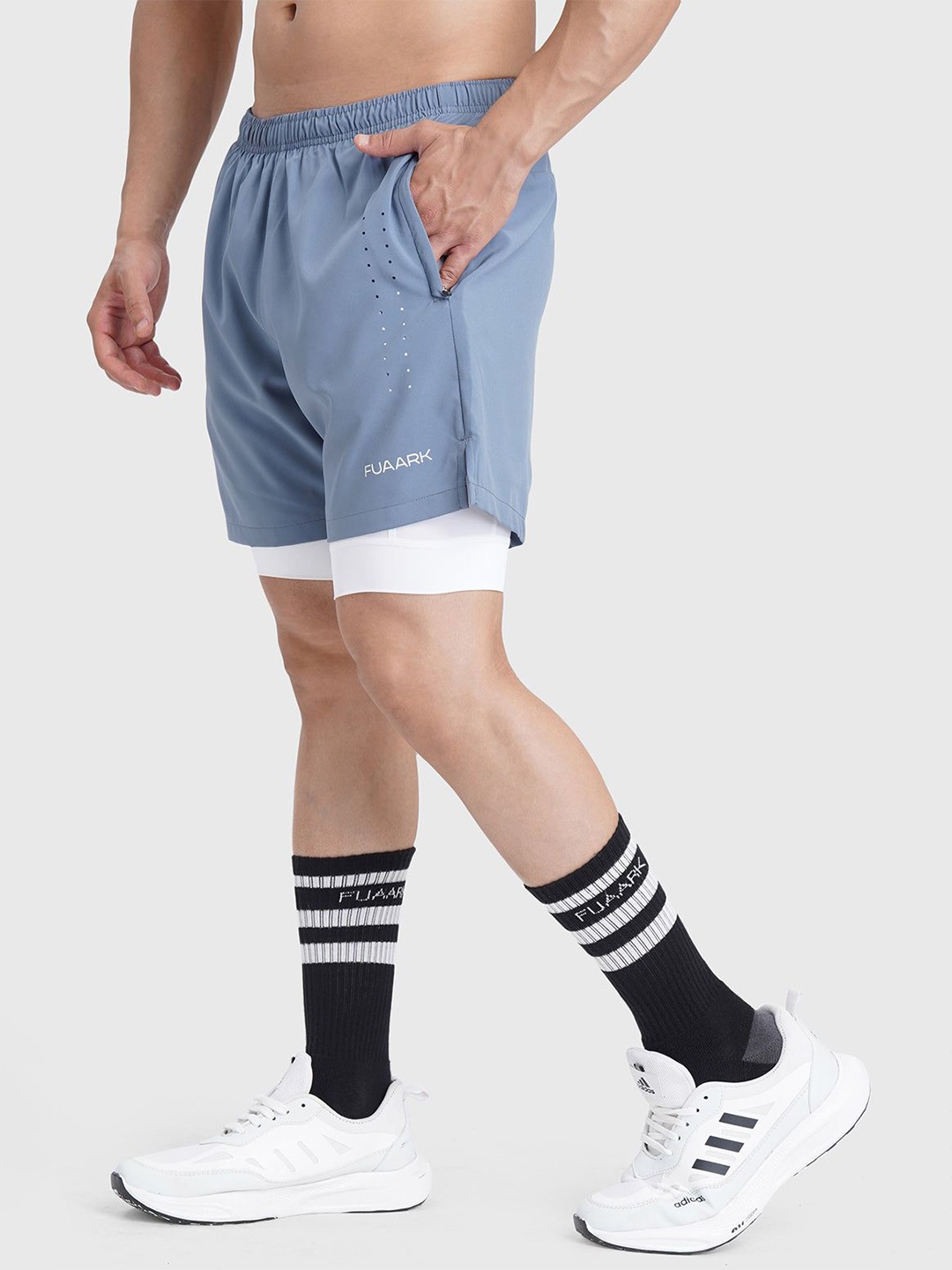 

FUAARK Men Training or Gym Sports Shorts, Grey