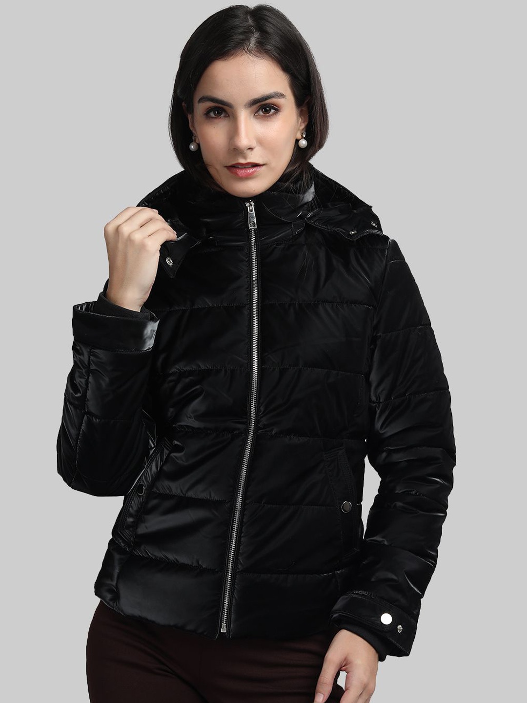 

LURE URBAN Women Outdoor Puffer Jacket, Black