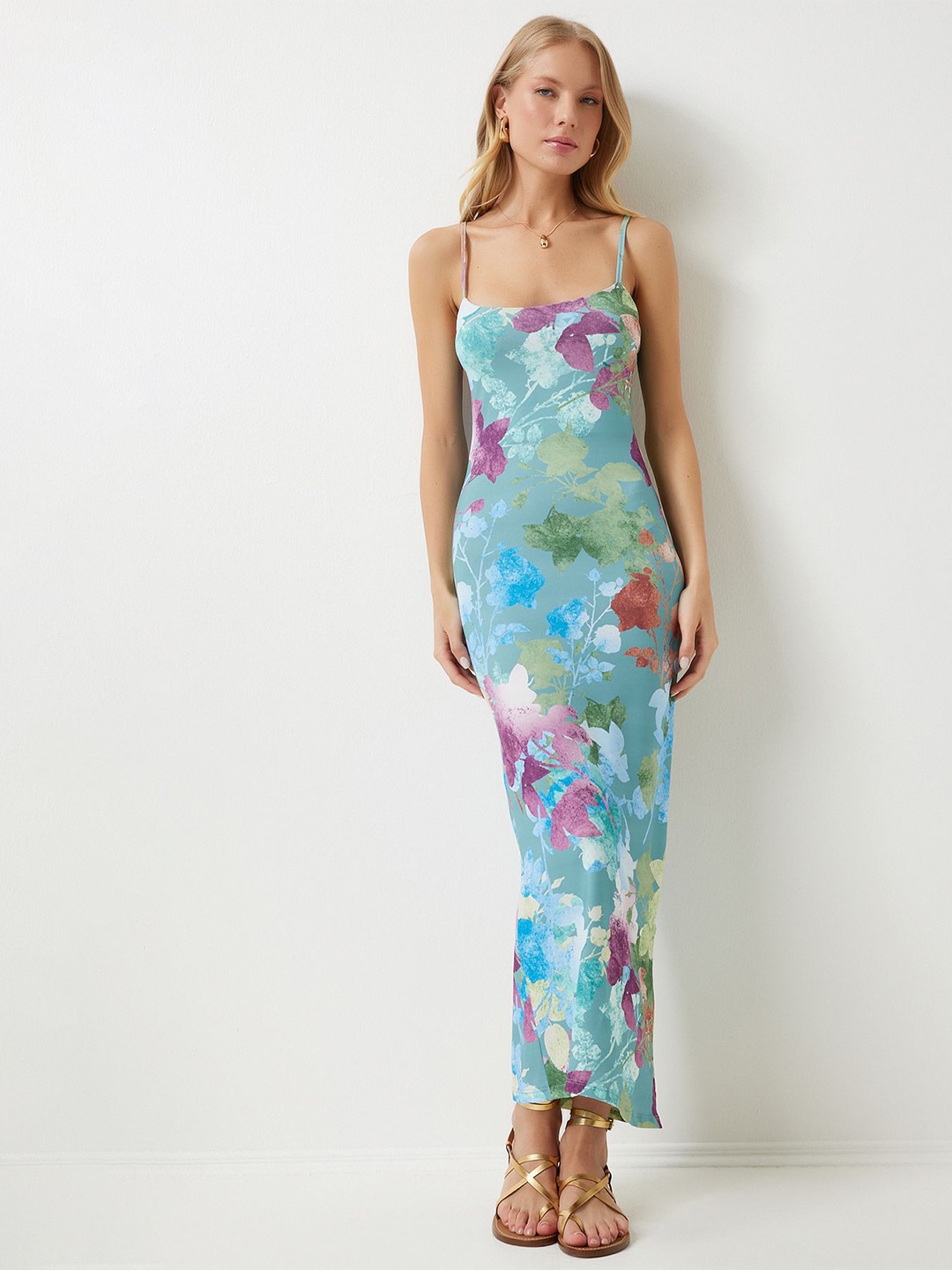 

Happiness istanbul Tie and Dye Print Maxi Dress, Blue