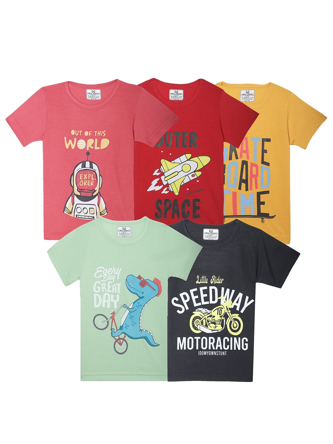

VIMAL JONNEY Kids 5 Printed T-shirt, Multi