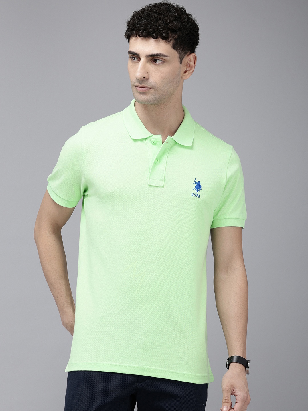 

U.S. Polo Assn. Polo Collar Pure Cotton Slim Fit T-shirt, Green