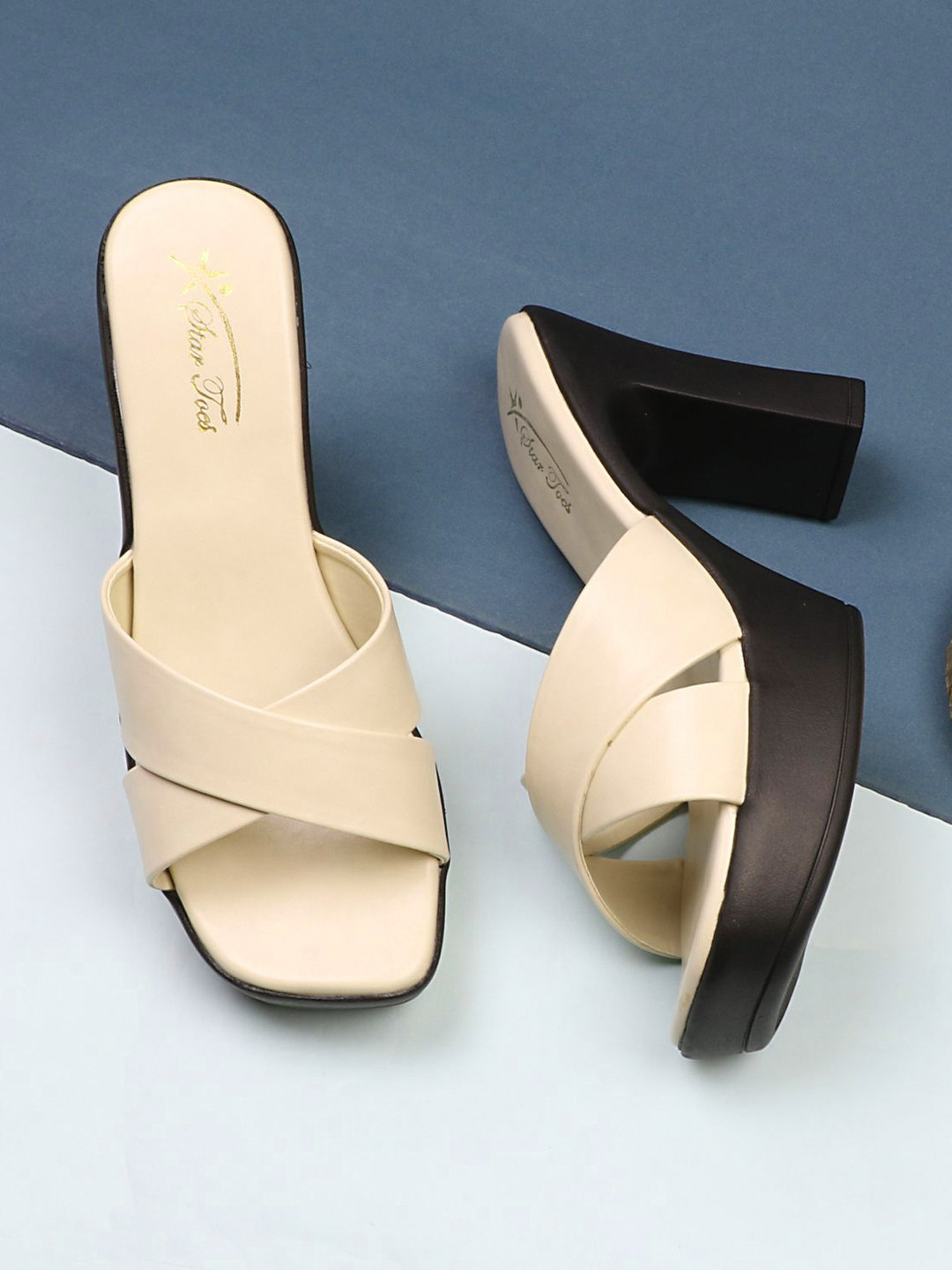 

STARTOES Work Platform Sandals, Cream