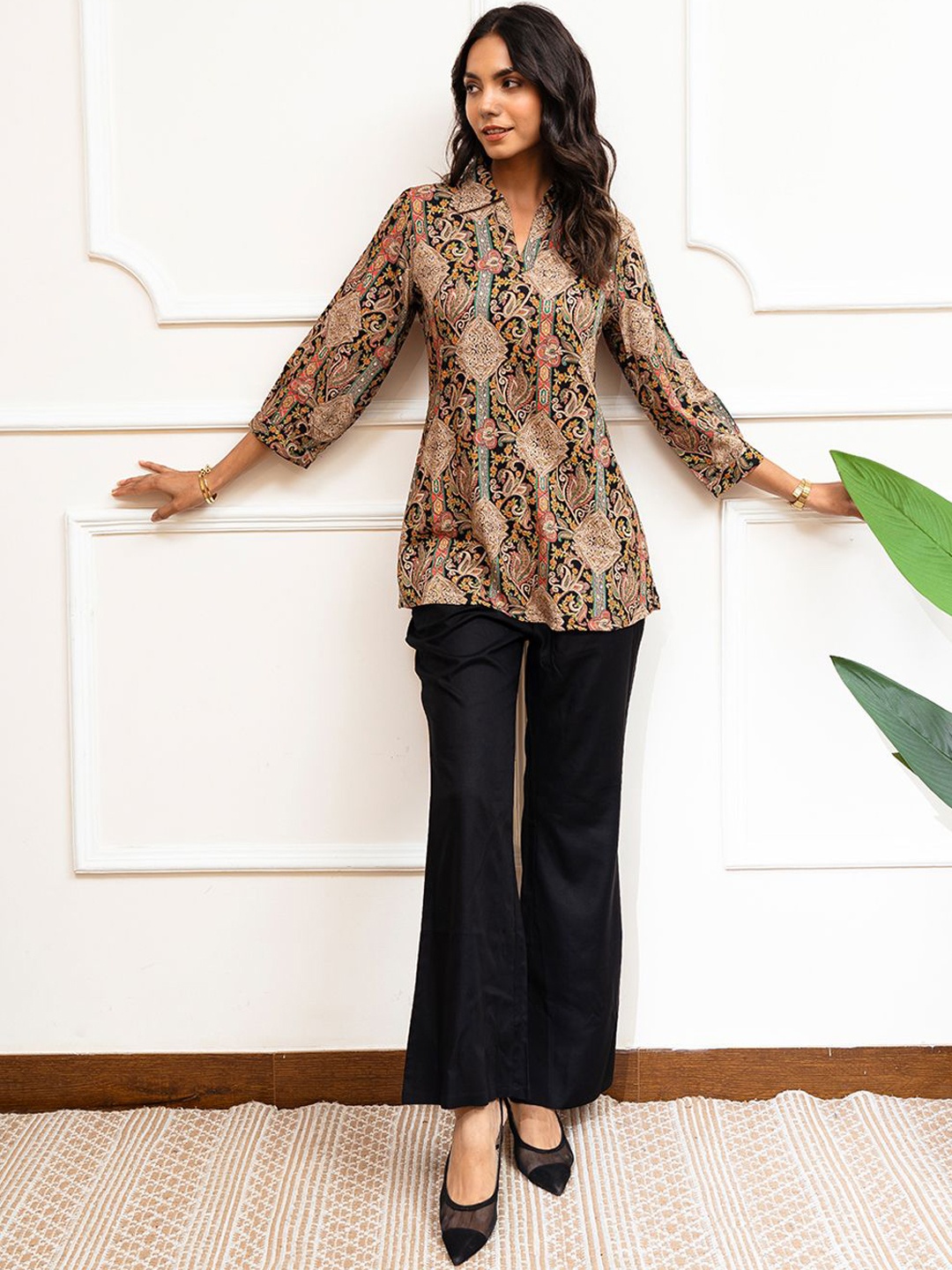 

Claura Top With Trousers Co-Ords, Black