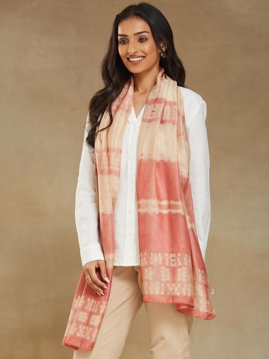 

Fabindia Women Stole, Peach