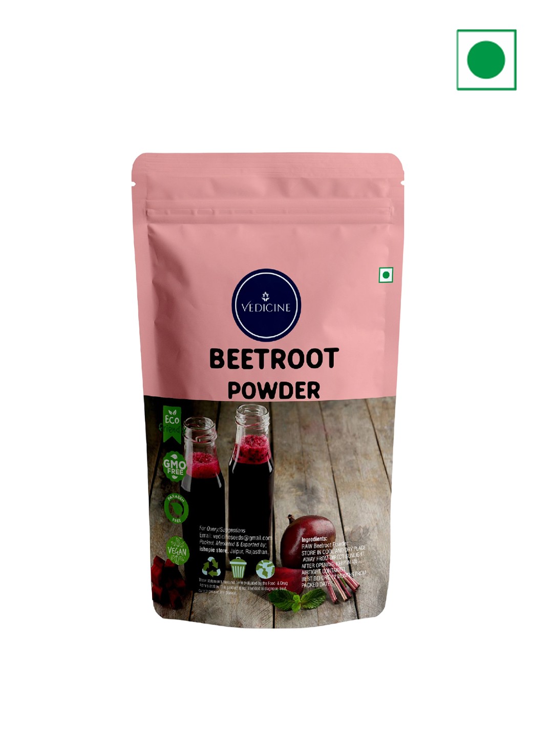 

VEDICINE Pure Spray Dried Edible Beetroot Powder -150g, Red