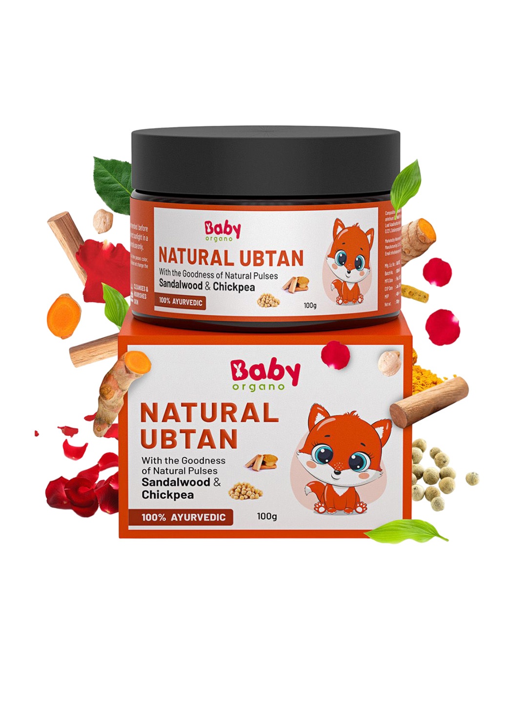 

BABYORGANO Kids Ayurvedic Natural Ubtan Powder 100 g, Orange