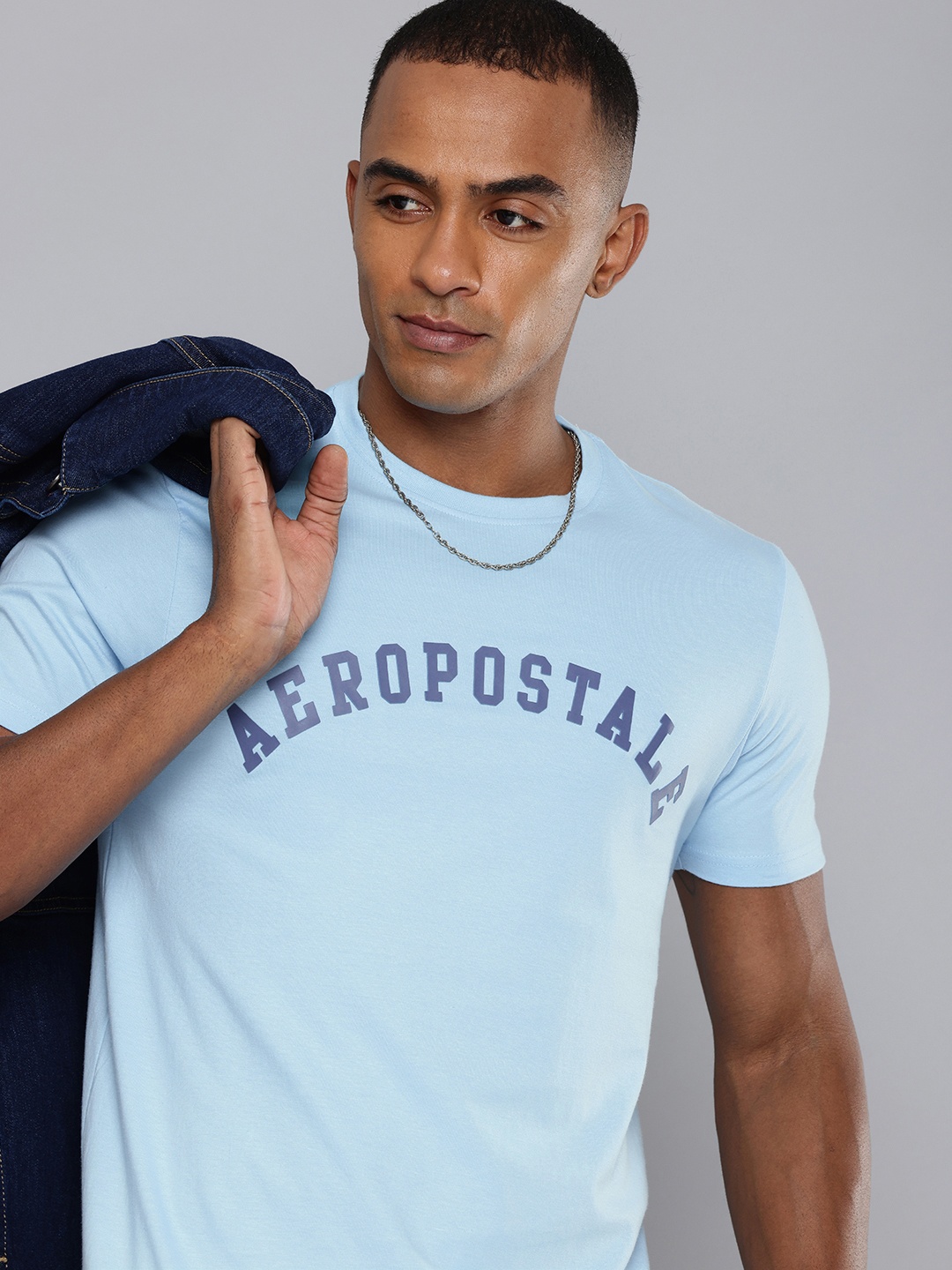 

Aeropostale Brand Logo Printed Pure Cotton T-shirt, Blue