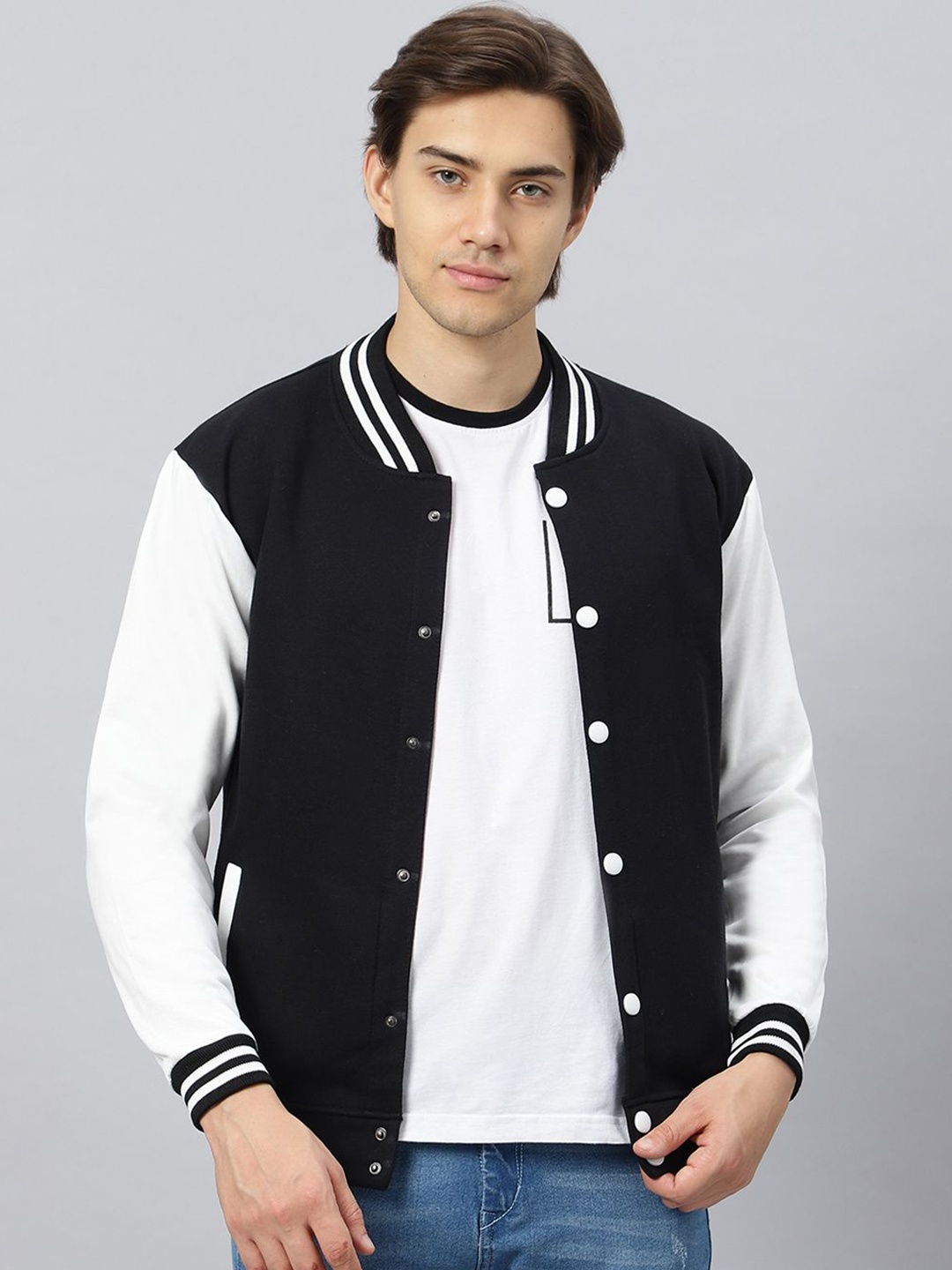 

Be Savage Men Windcheater Outdoor Varsity Jacket with Embroidered, Black