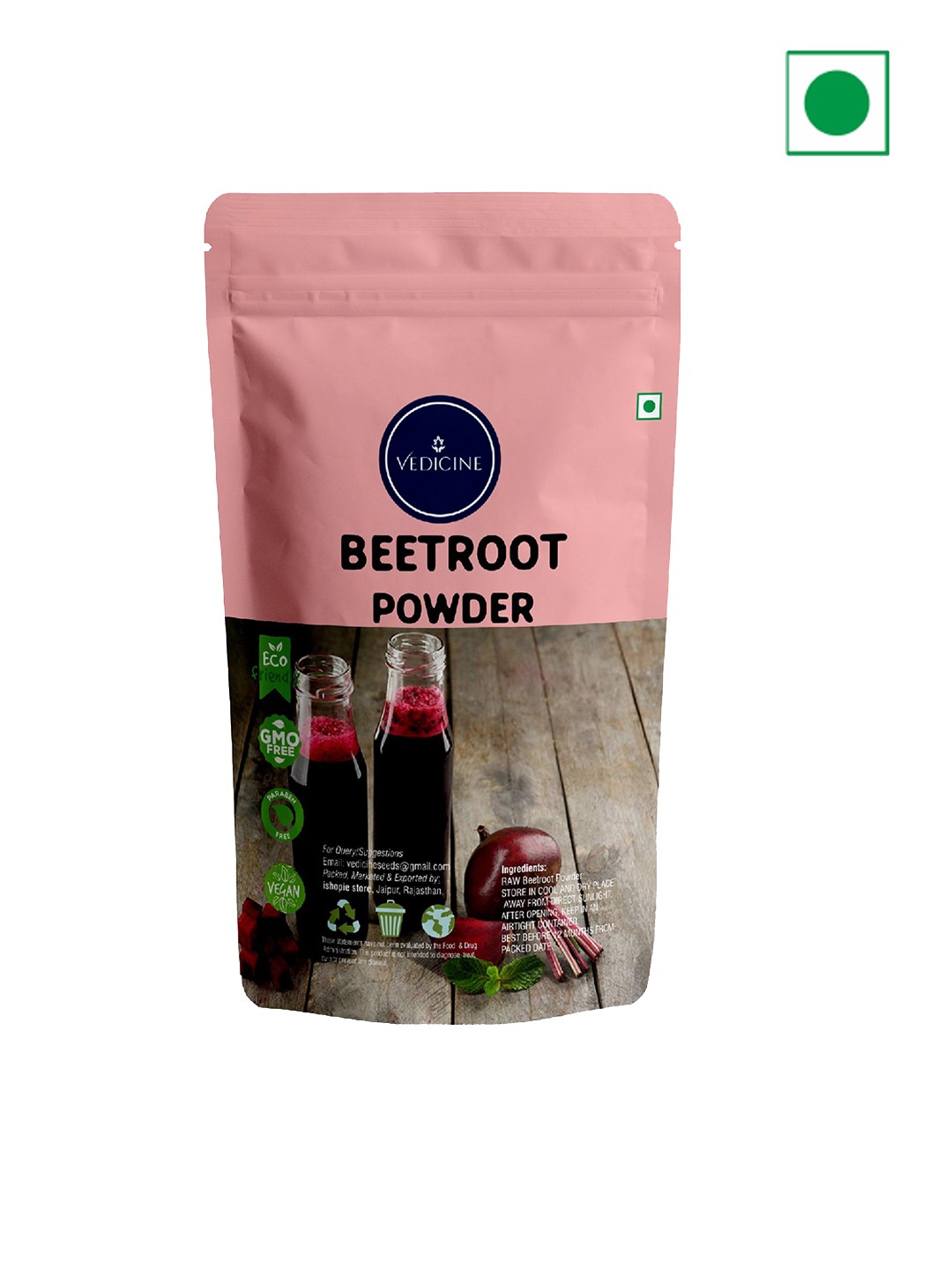 

VEDICINE Dried Edible Multipurpose Beetroot Powder - 100g, Pink