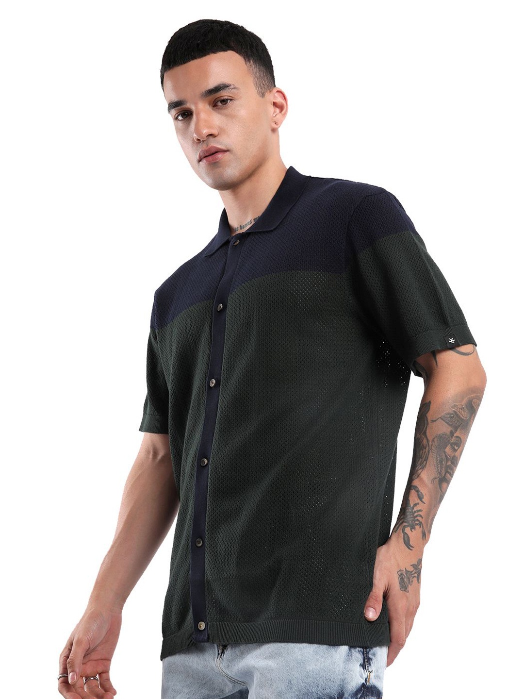 

WROGN Men Custom Opaque Casual Shirt, Olive