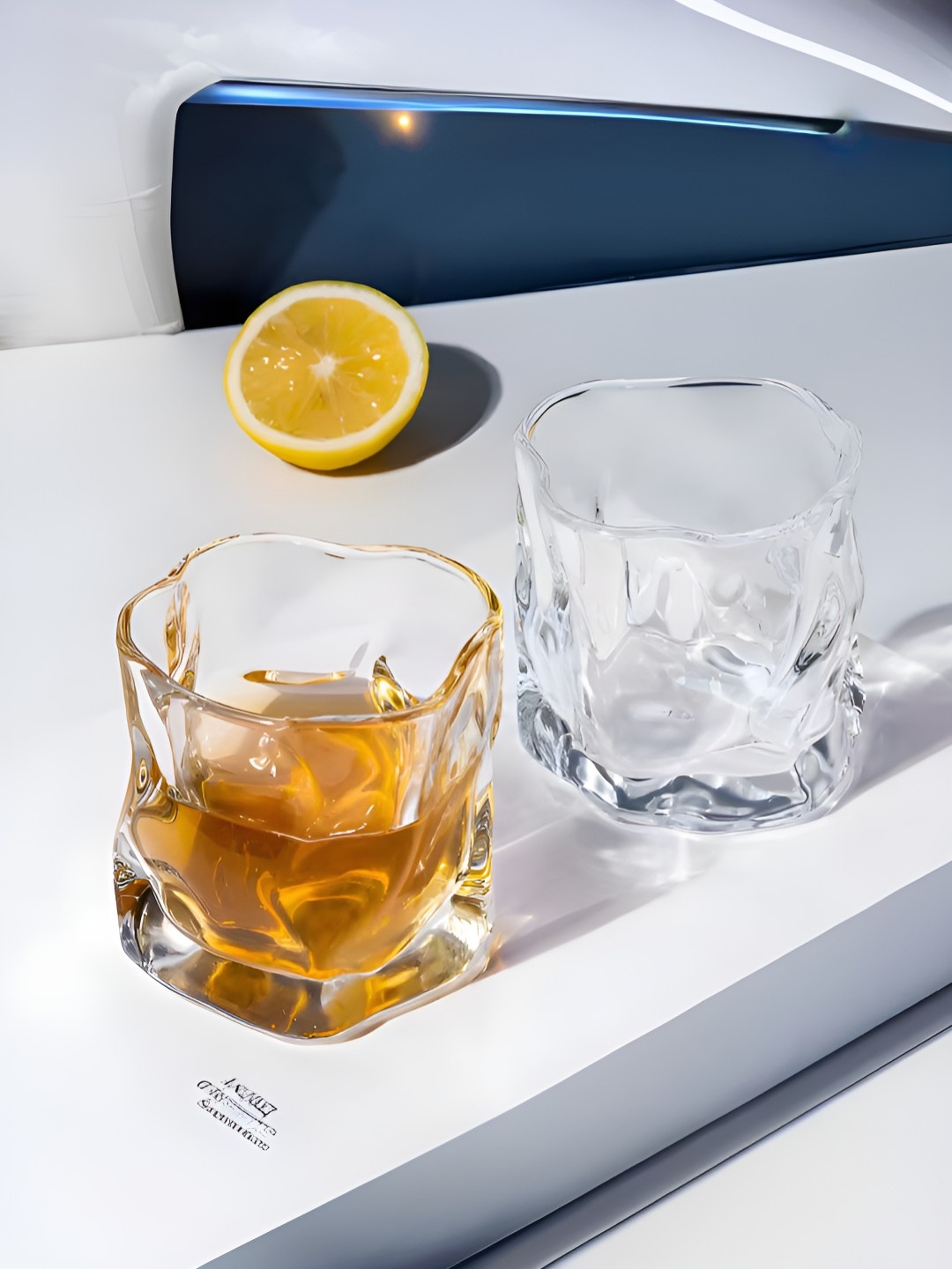 

UMAI Transparent 2 Pieces Textured Whisky Glasses- 230 ml Each