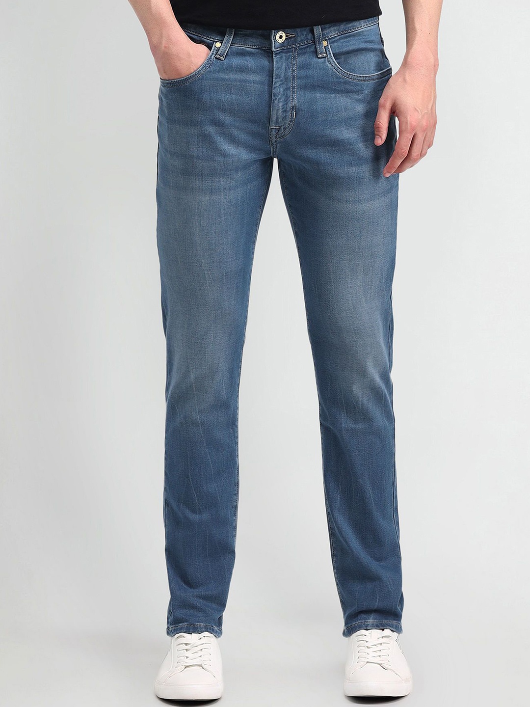 

U.S. Polo Assn. Denim Co. Men Prince Slim Fit Light Fade Stretchable Jeans, Blue