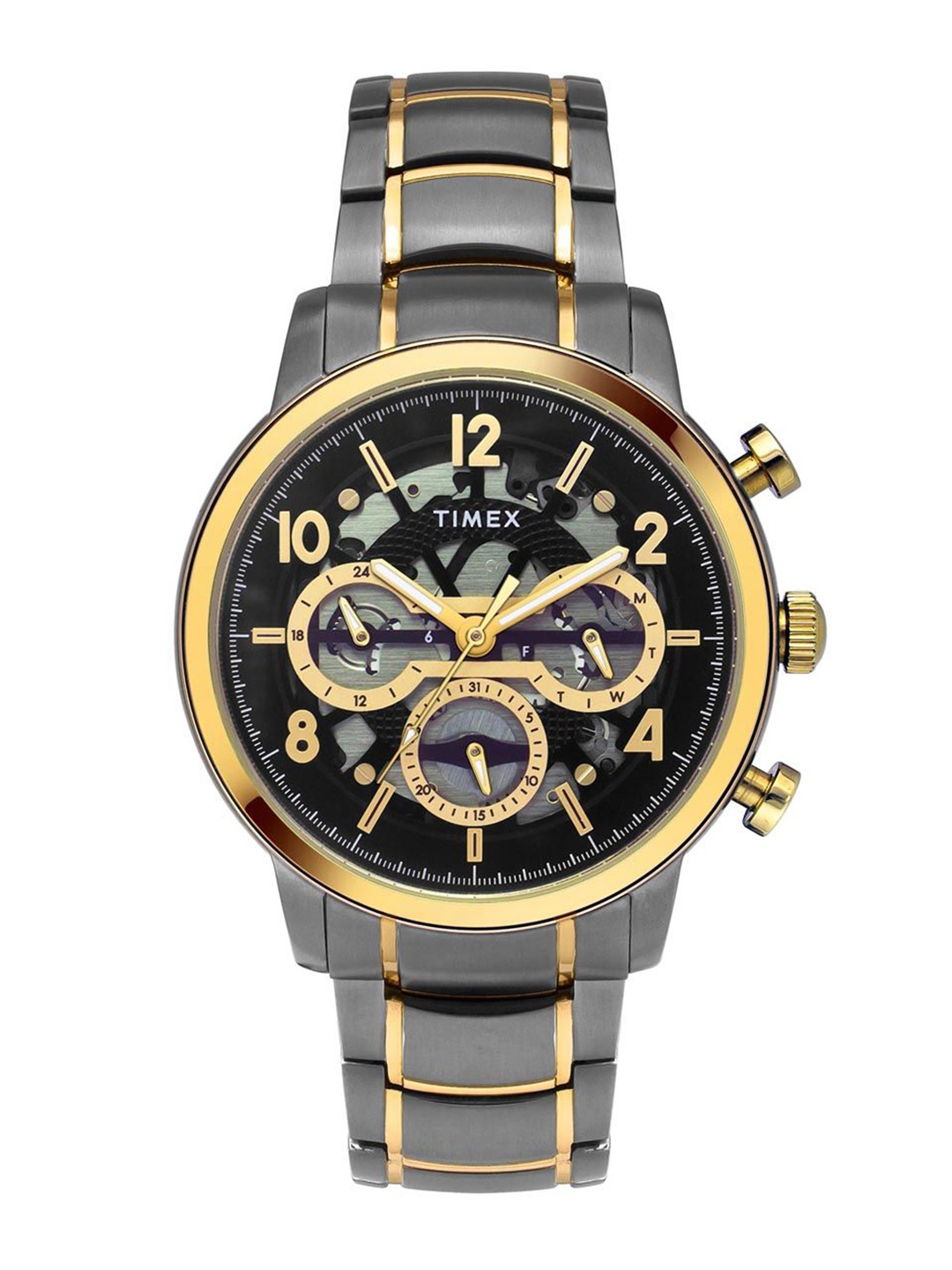 

Timex Men Skeleton Dial & Stainless Steel Straps Analogue Watch TWEG20208, Black